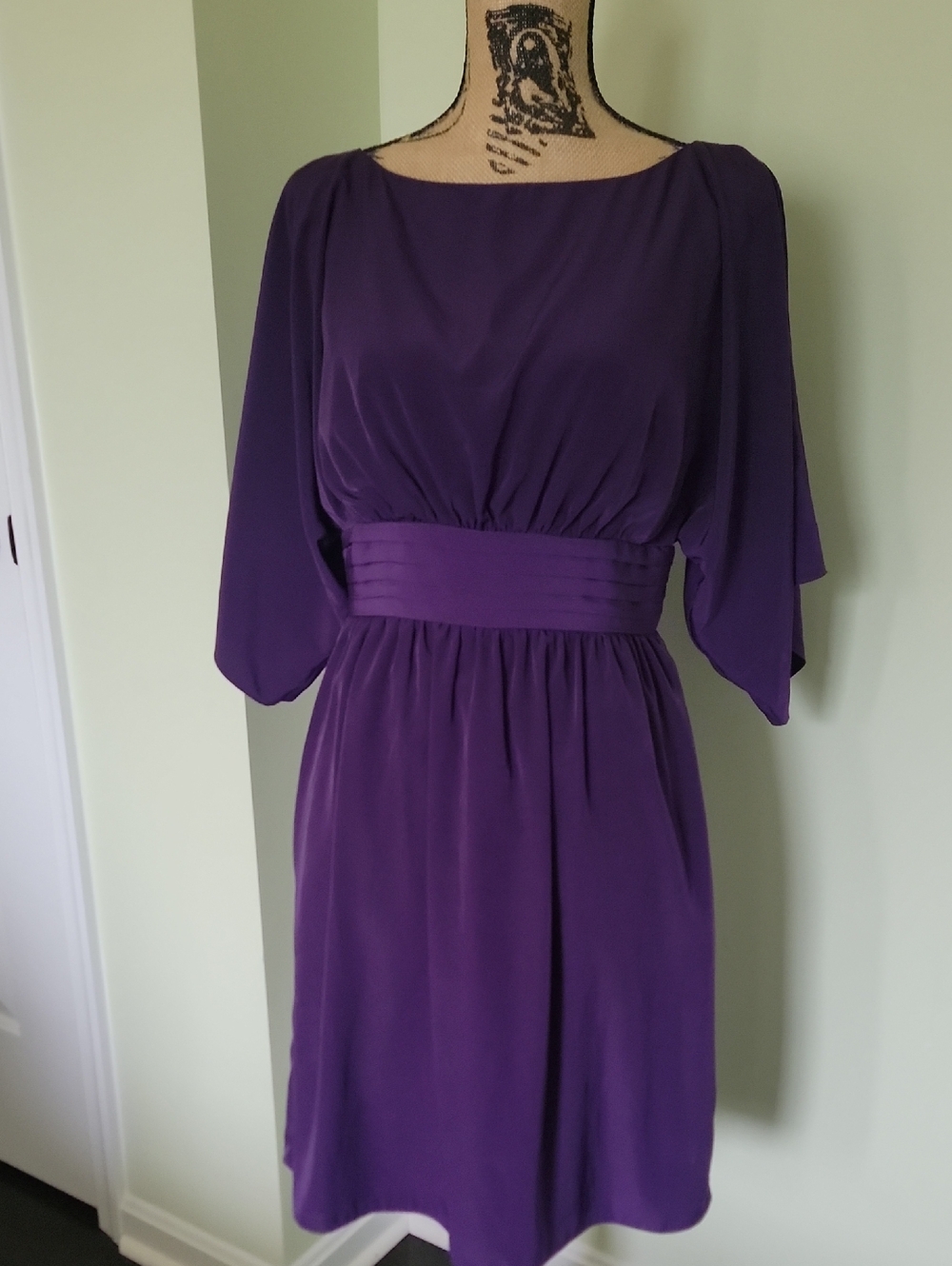 Adrianna Papell Purple Dolman Sleeve Cocktail Dress